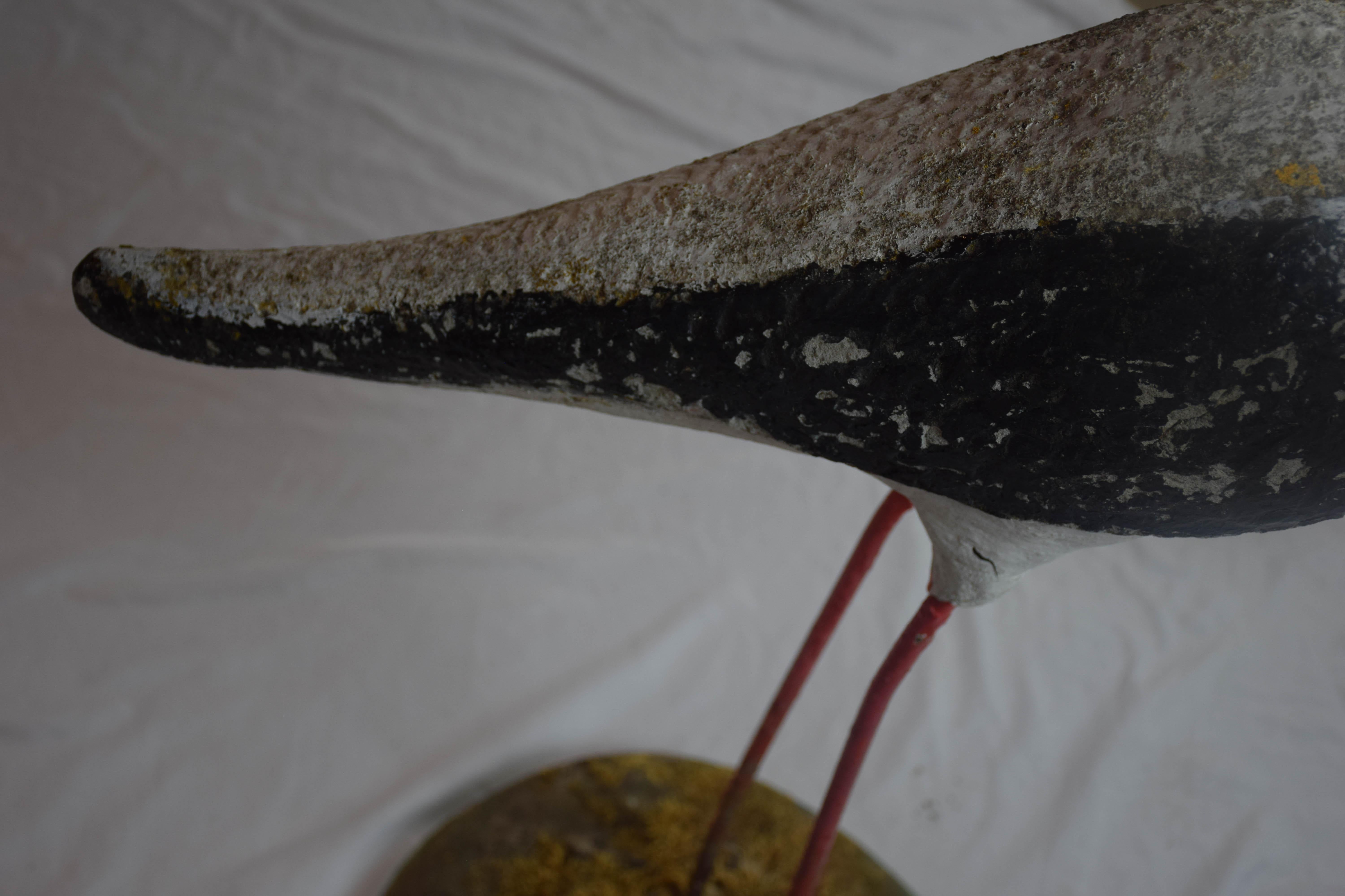 Vintage Concrete Shore Bird on Stand 5