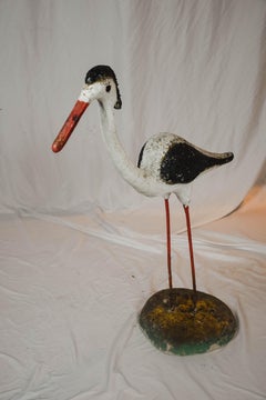 Vintage Concrete Shore Bird on Stand