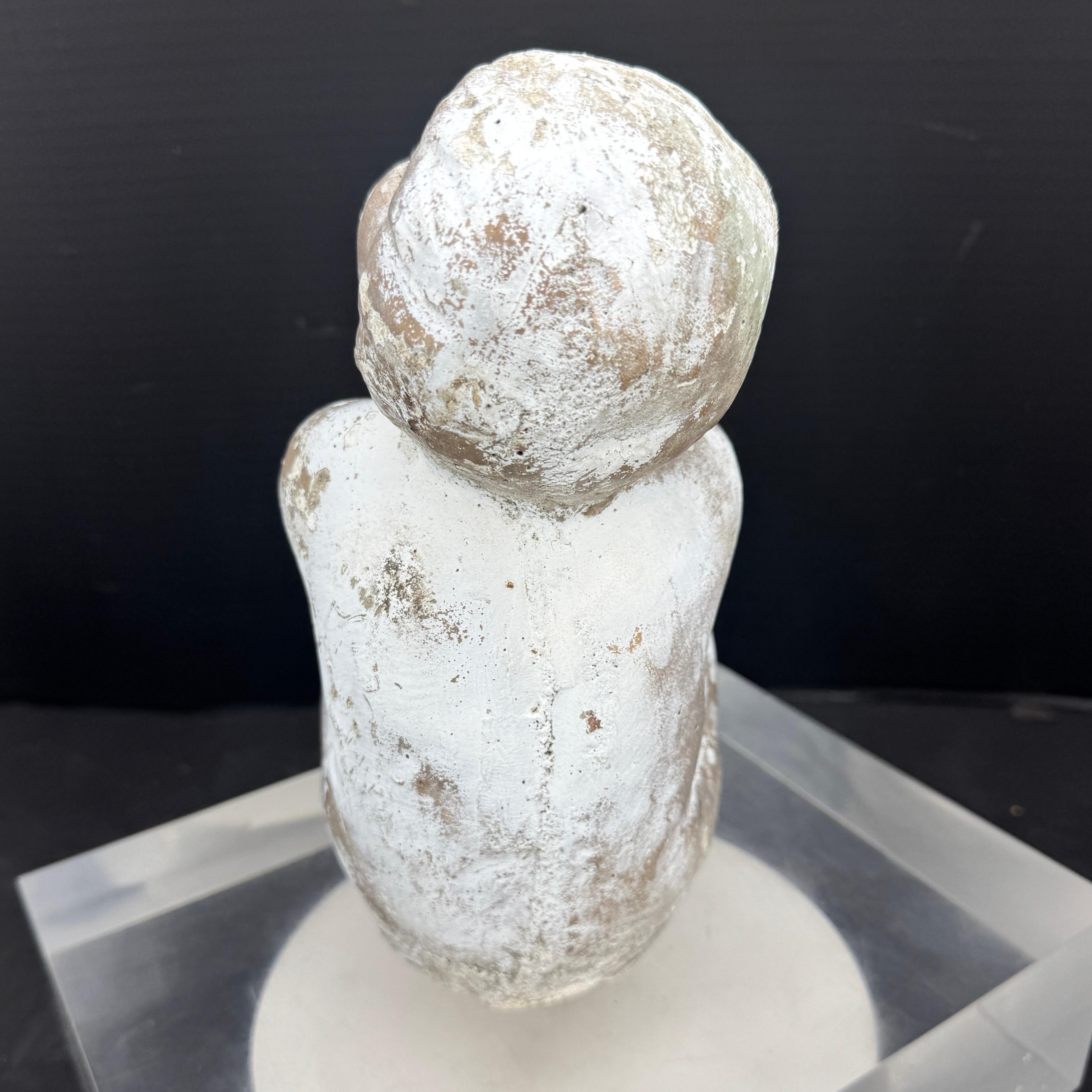 Vintage Concrete Statue of Girl Holding Knees Garden Ornament For Sale 12