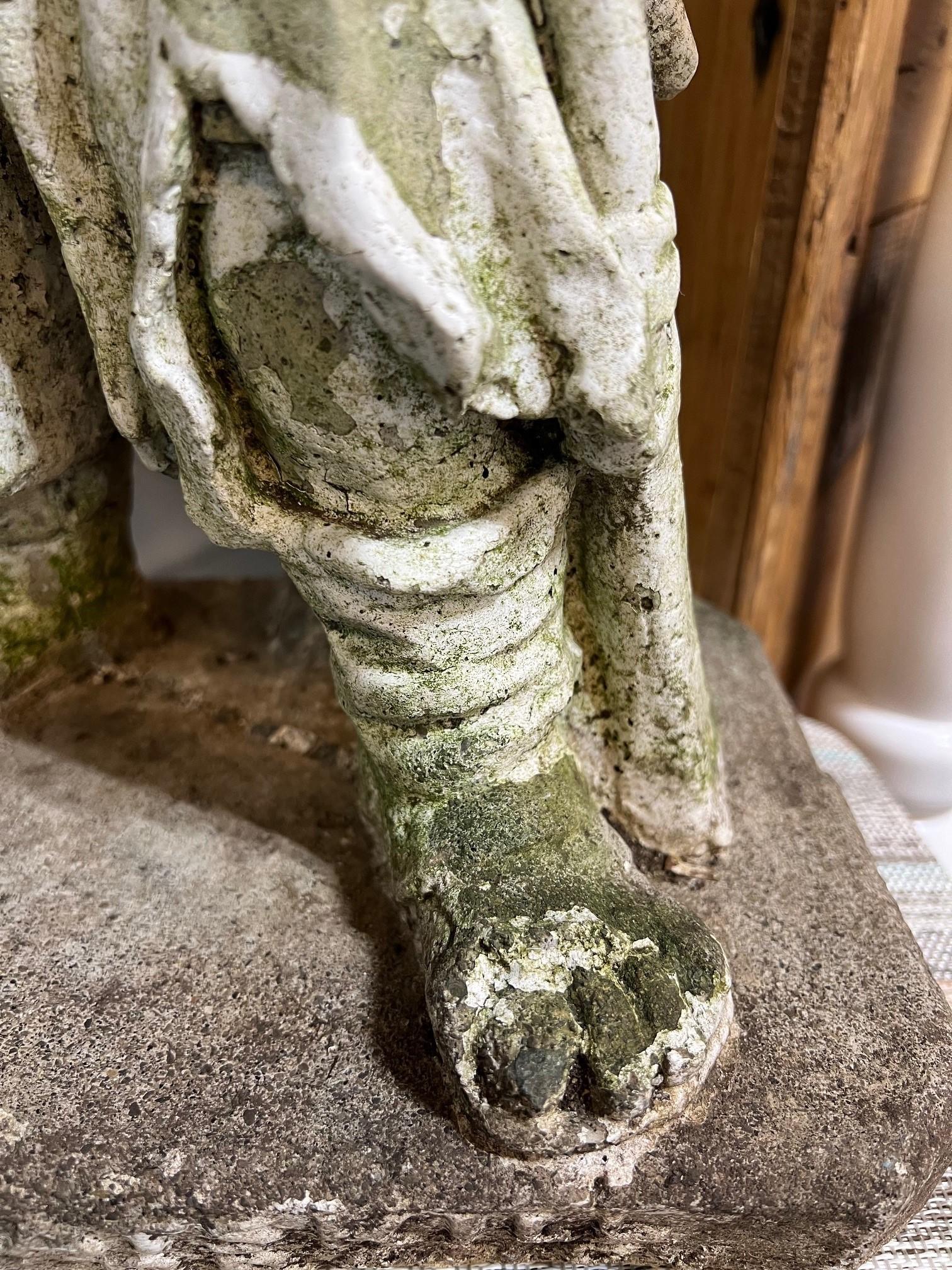 Vintage Concrete Statue 