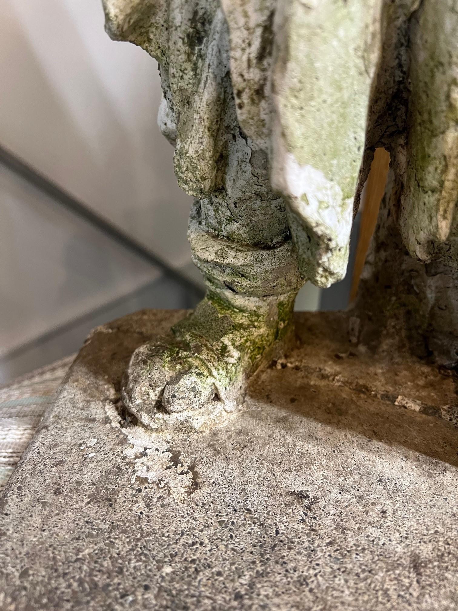 Vintage Concrete Statue 