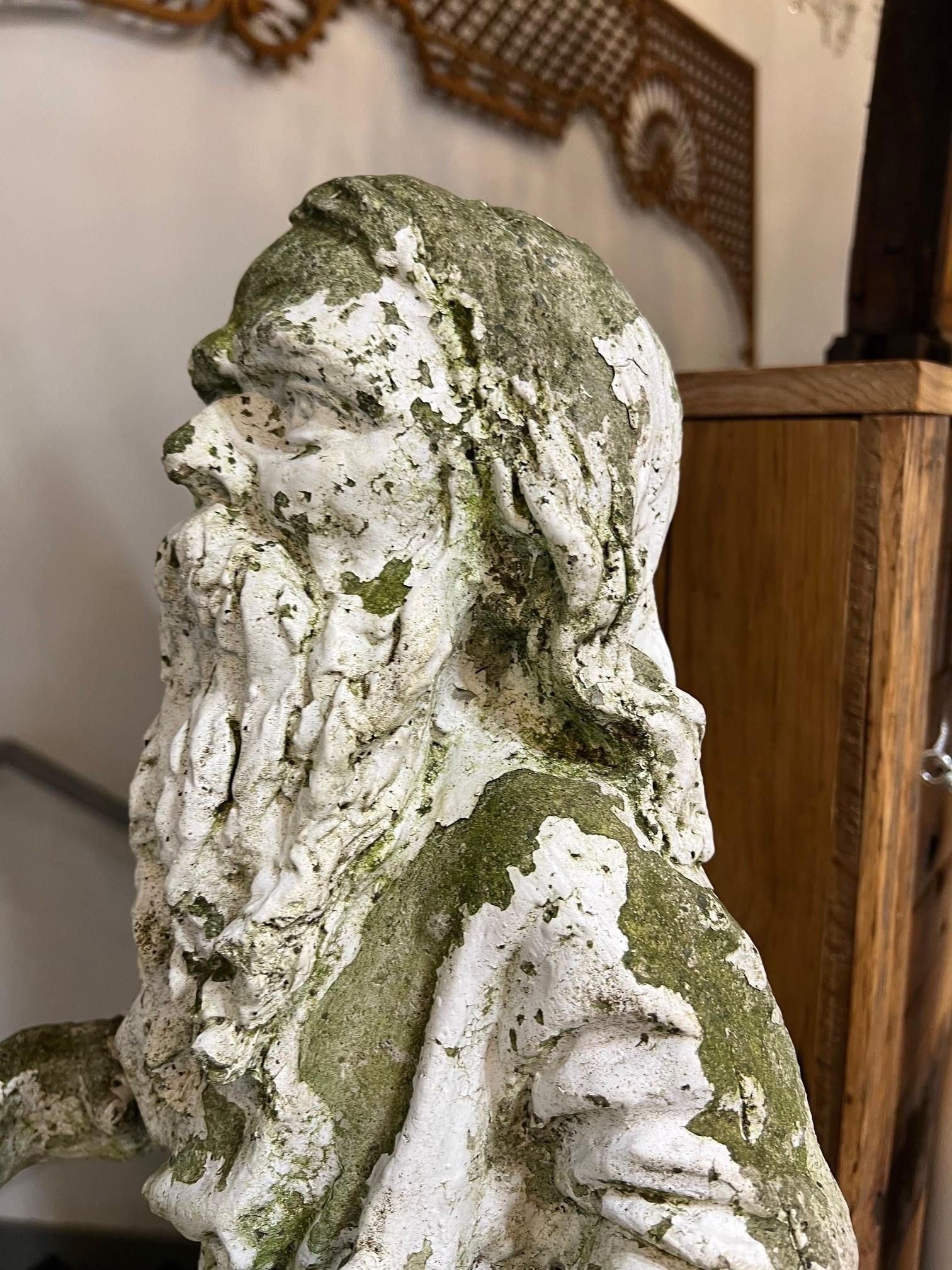 Vintage Concrete Statue 
