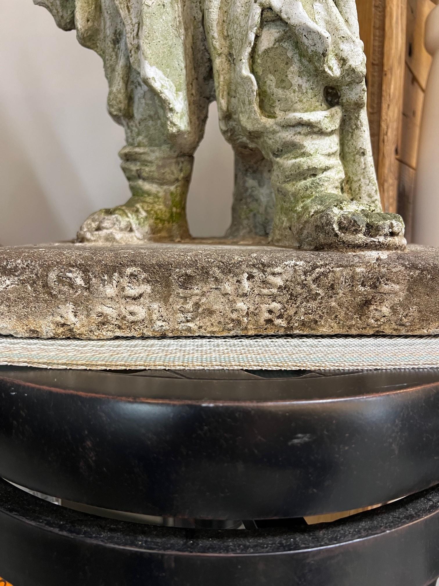 Vintage Concrete Statue 