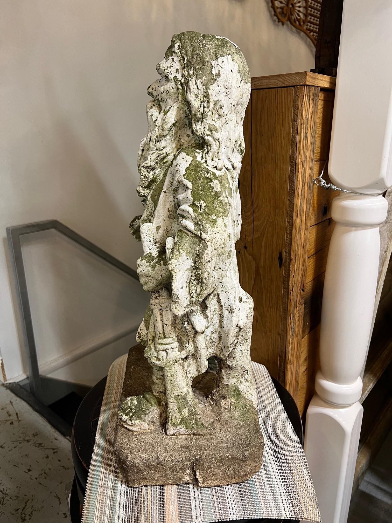 Vintage Concrete Statue 