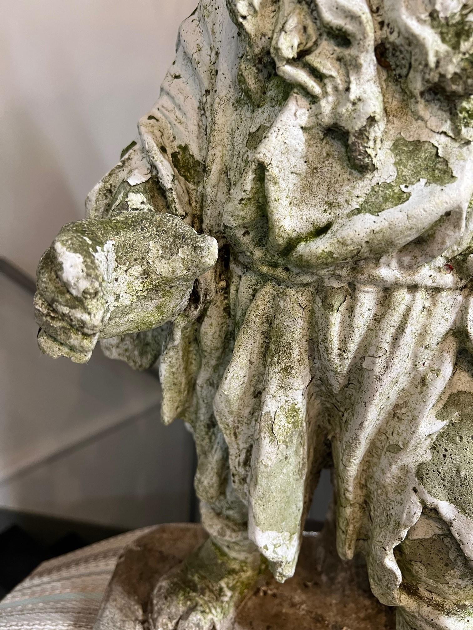 Vintage Concrete Statue 