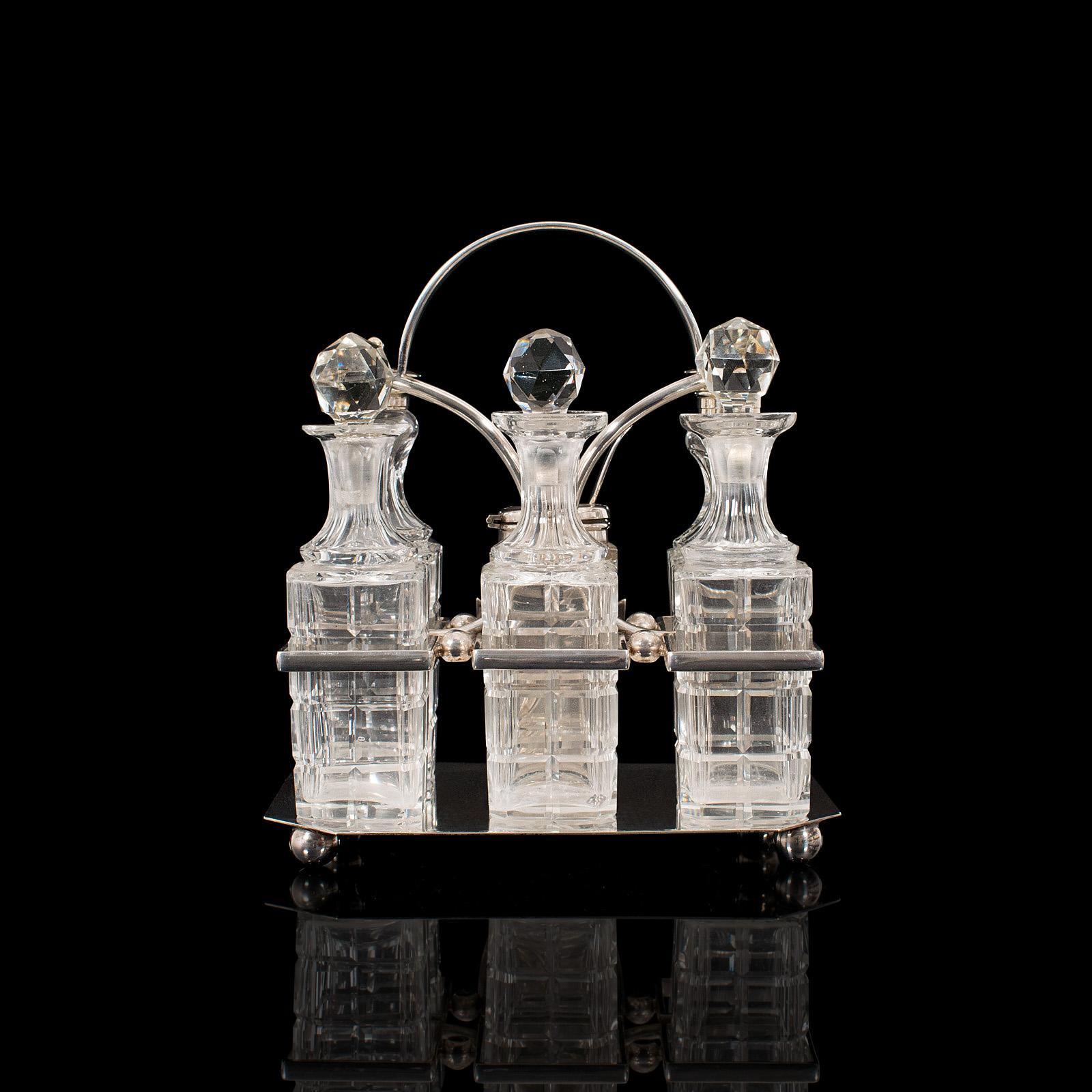 Vintage Condiment Set English Silver Plate Table Rack Pringle & Sons, circa 1930 1