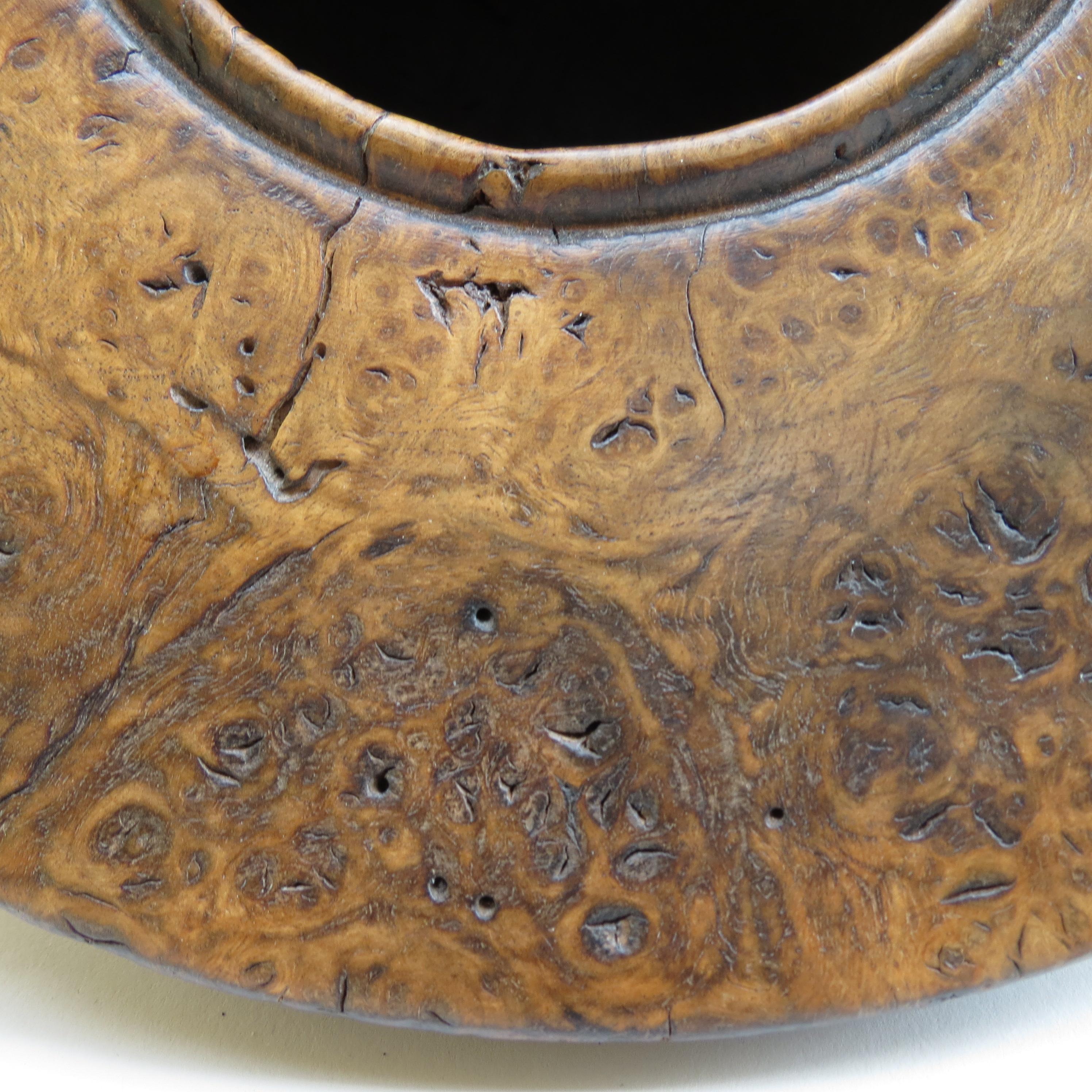 Vintage Conical Hand Produced Sculptural Burr Oak Wooden Pot by Mike Scott Chai 2