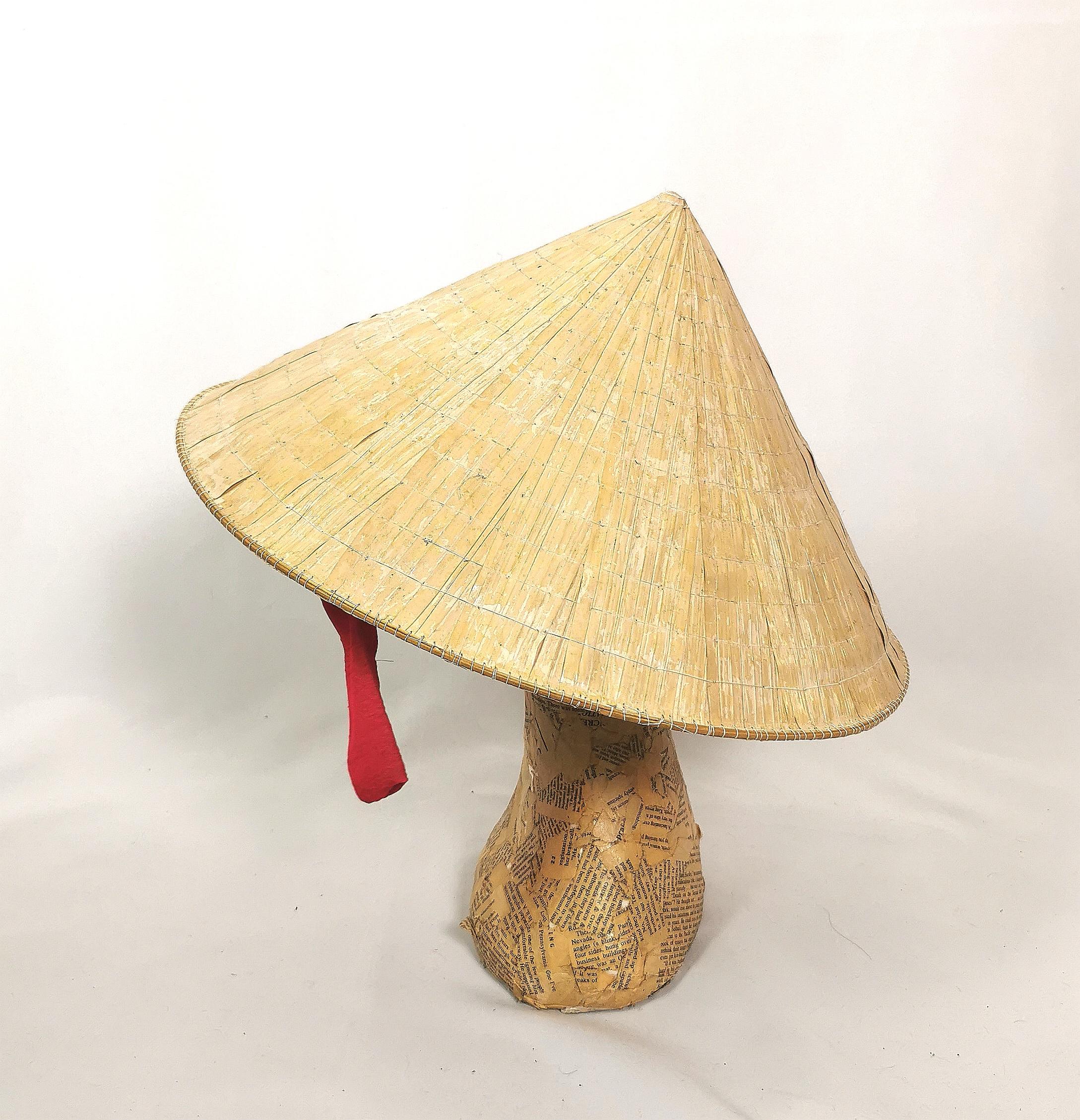 Women's or Men's Vintage conical straw hat, Traditional Asian sedge hat 