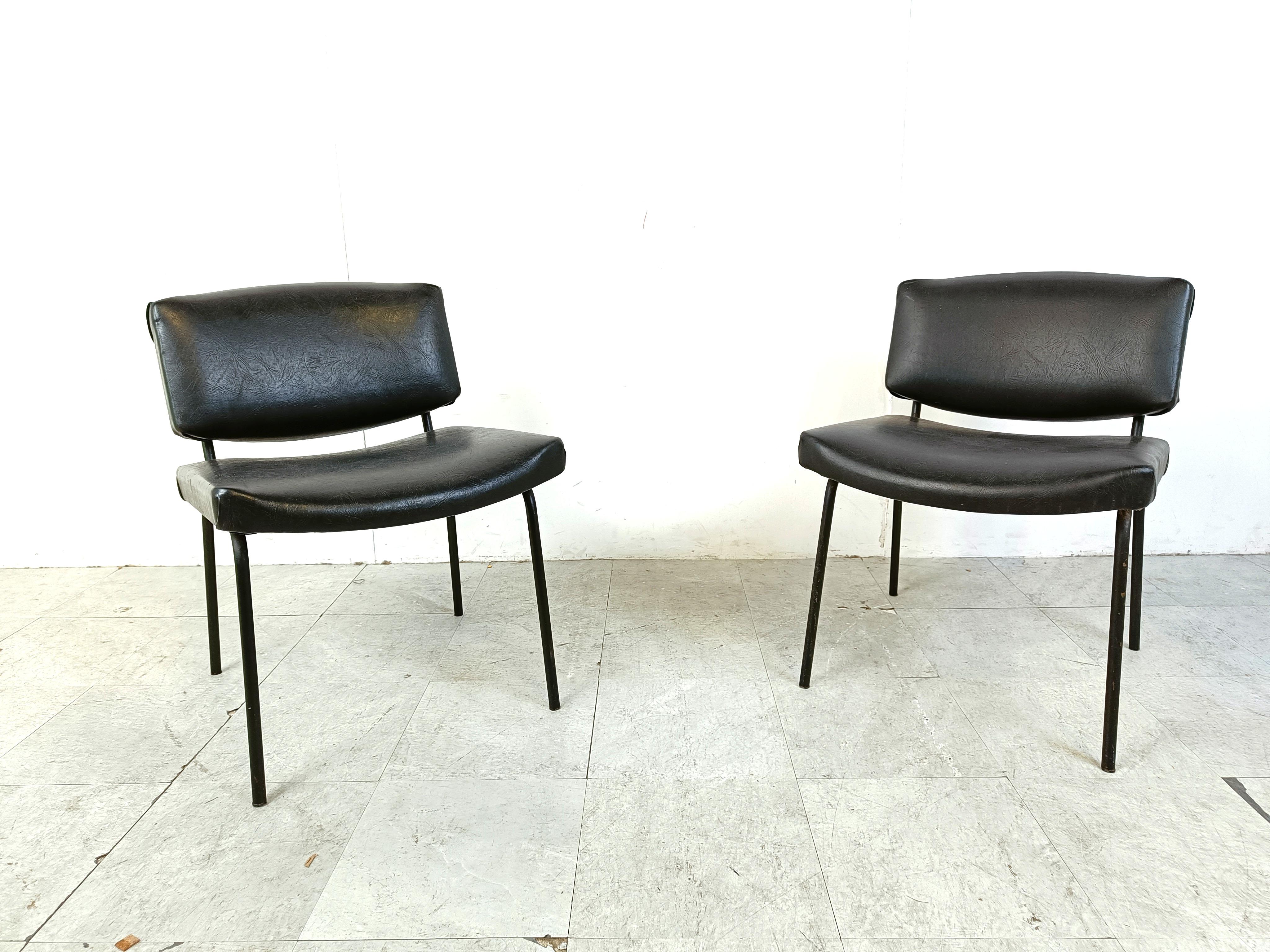 Mid-Century Modern Vintage Conseil Chairs by Pierre Guariche 1950's, France For Sale