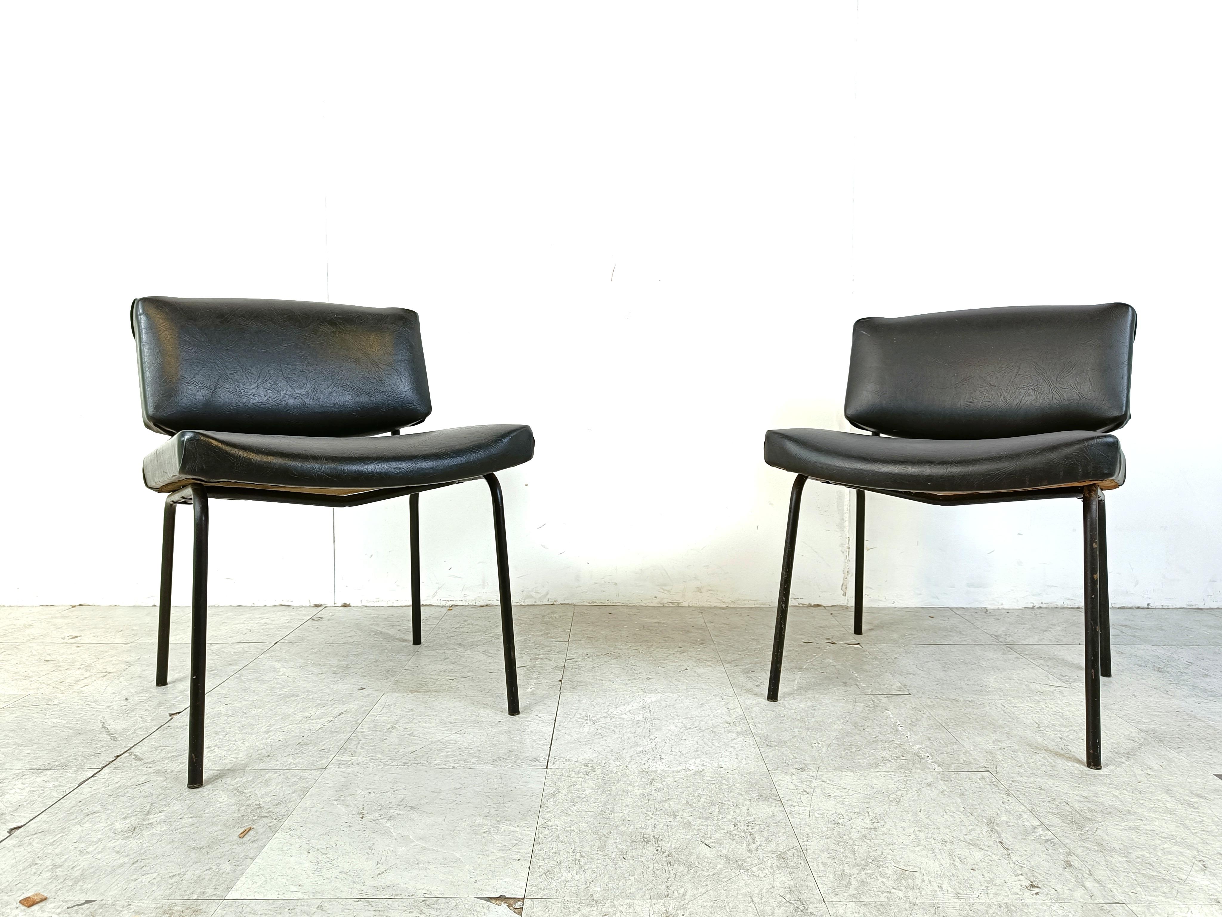 Belgian Vintage Conseil Chairs by Pierre Guariche 1950's, France For Sale