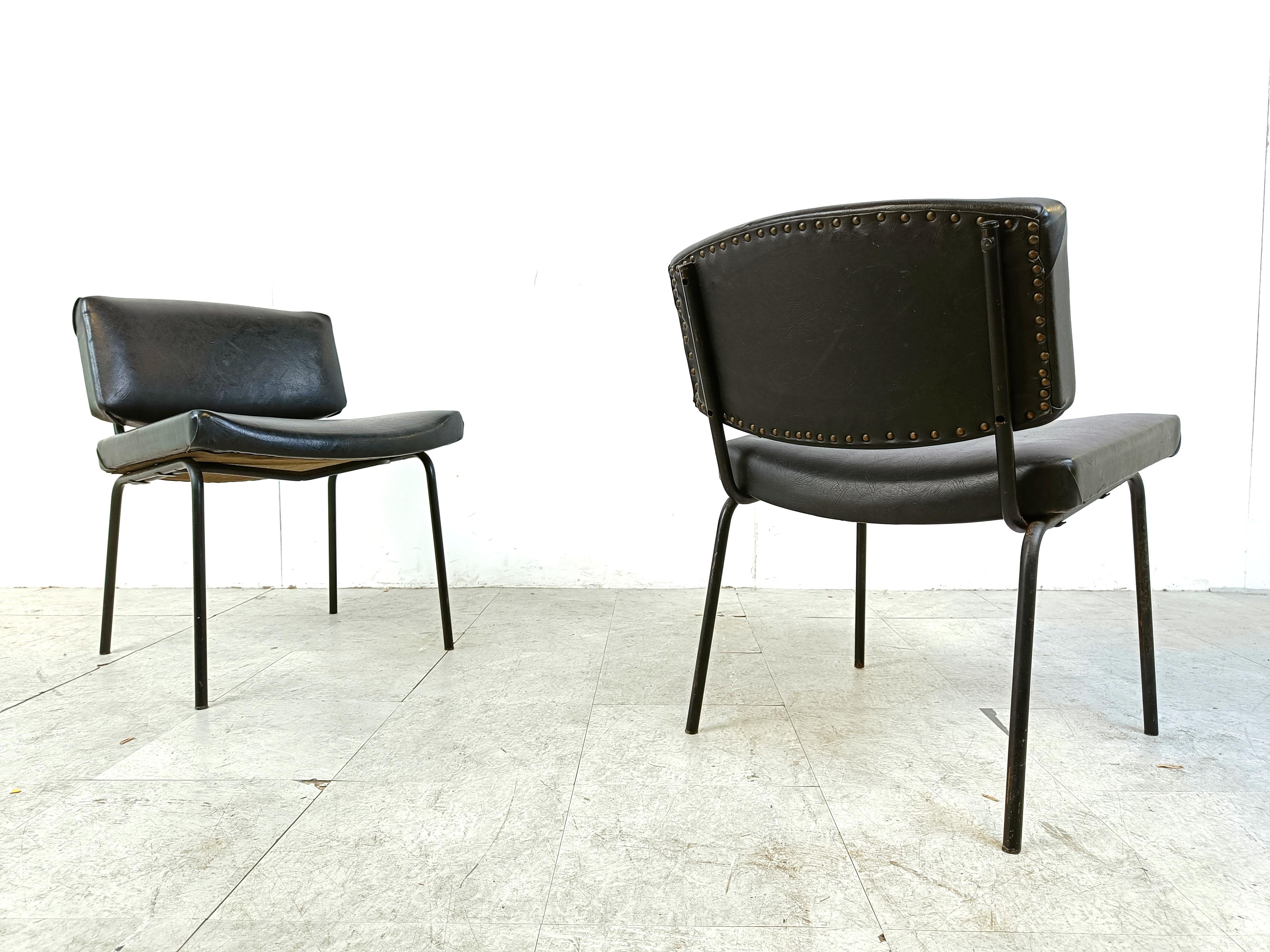 Mid-20th Century Vintage Conseil Chairs by Pierre Guariche 1950's, France For Sale