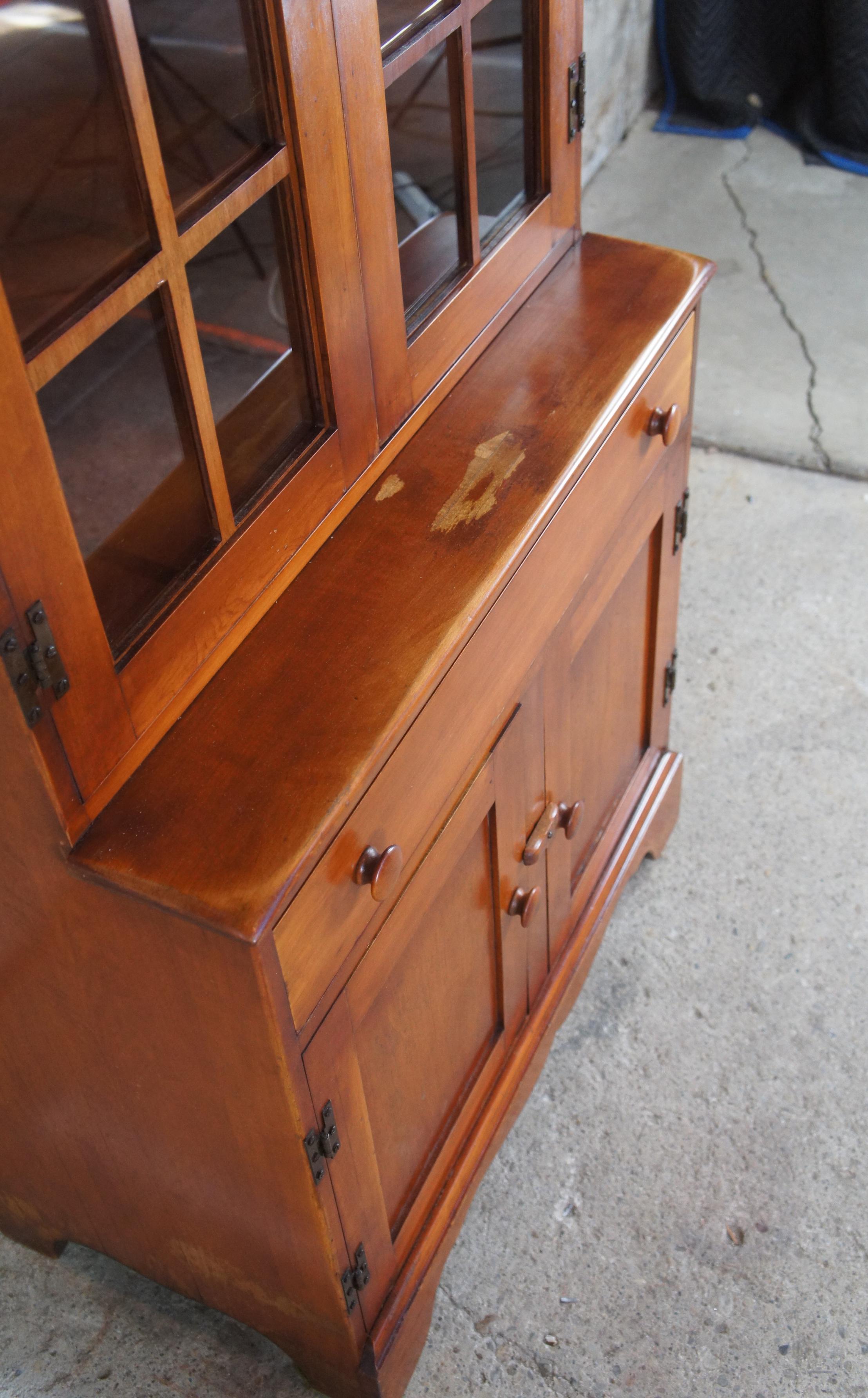 American Colonial Vintage Consider H Willett American Country Cherry Cupboard Bookcase China Hutch