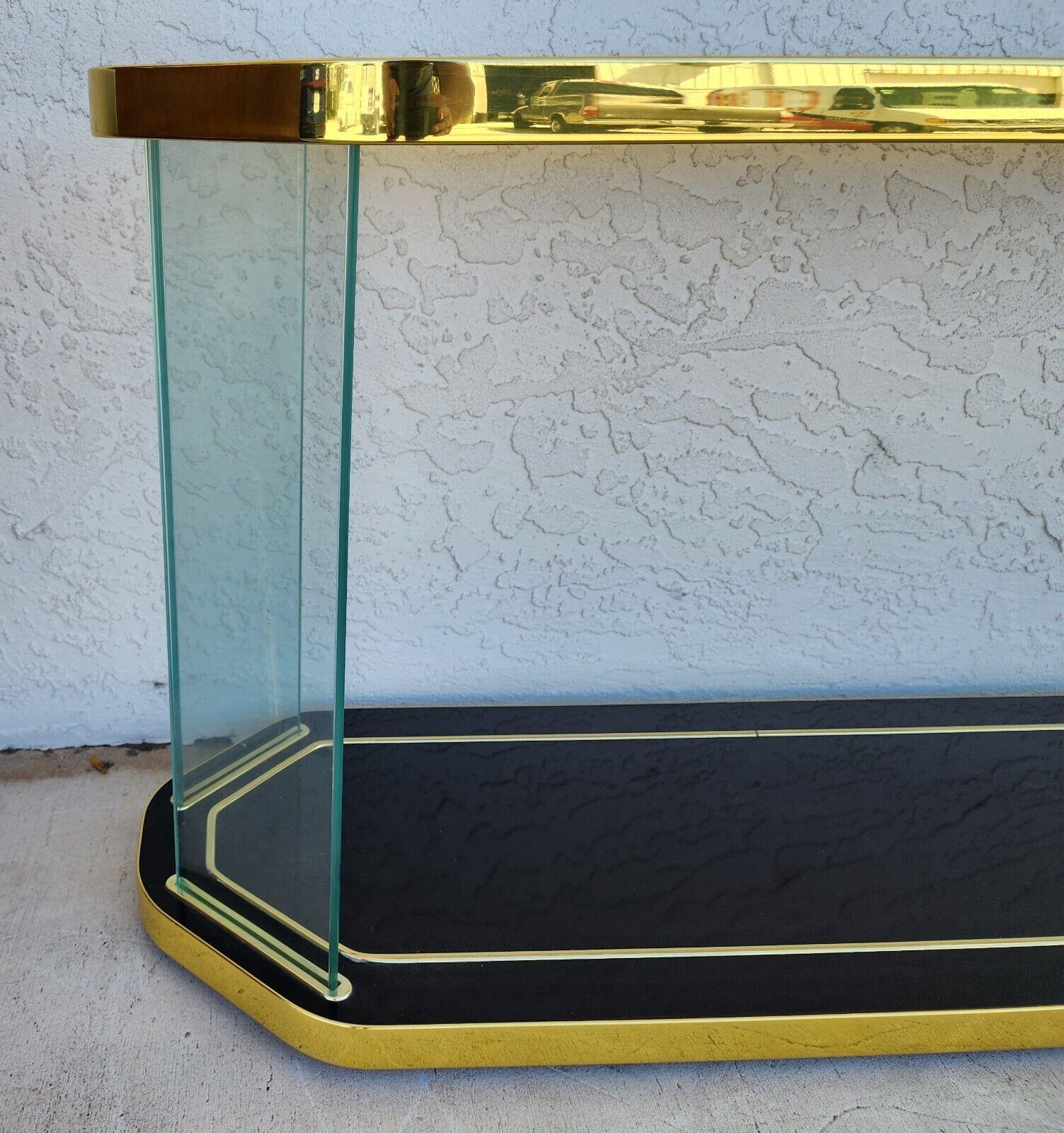 Brass Vintage Console Dry Bar Rolling For Sale