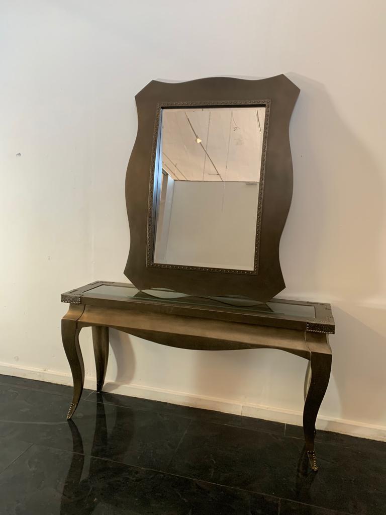 Mesa consola vintage con espejo, años 80, set de 2 en Bueno estado para la venta en Montelabbate, PU