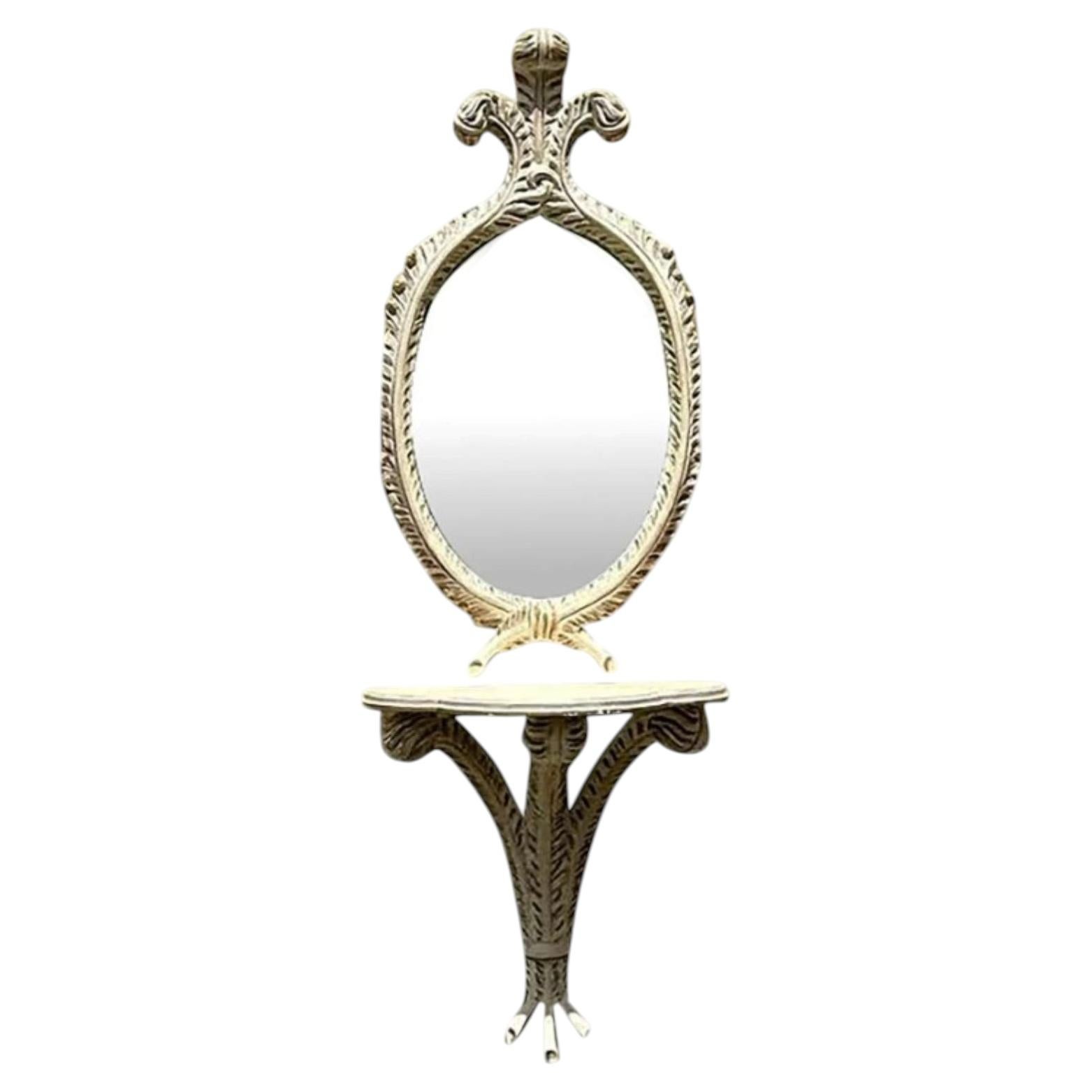 Vintage Console Wall Table With Mirror