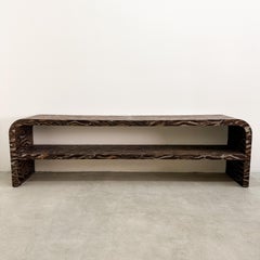 Vintage Console With Kengo Kuma Veneer MCM 70s 80s Postmodern Retro