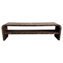Vintage Console With Kengo Kuma Veneer MCM 70s 80s Postmodern Retro