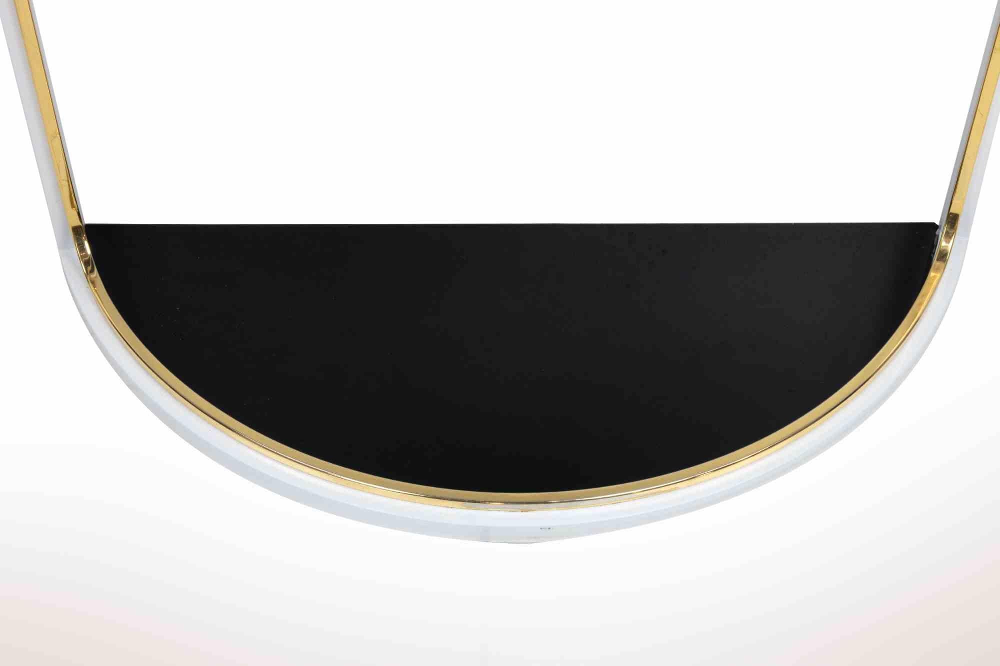 Console vintage avec miroir mural de Tommaso Barbi, Italie, 1970 Bon état - En vente à Roma, IT