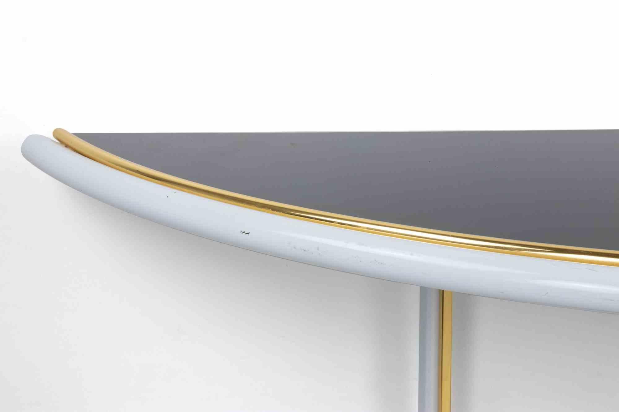 Fin du 20e siècle Console vintage avec miroir mural de Tommaso Barbi, Italie, 1970 en vente