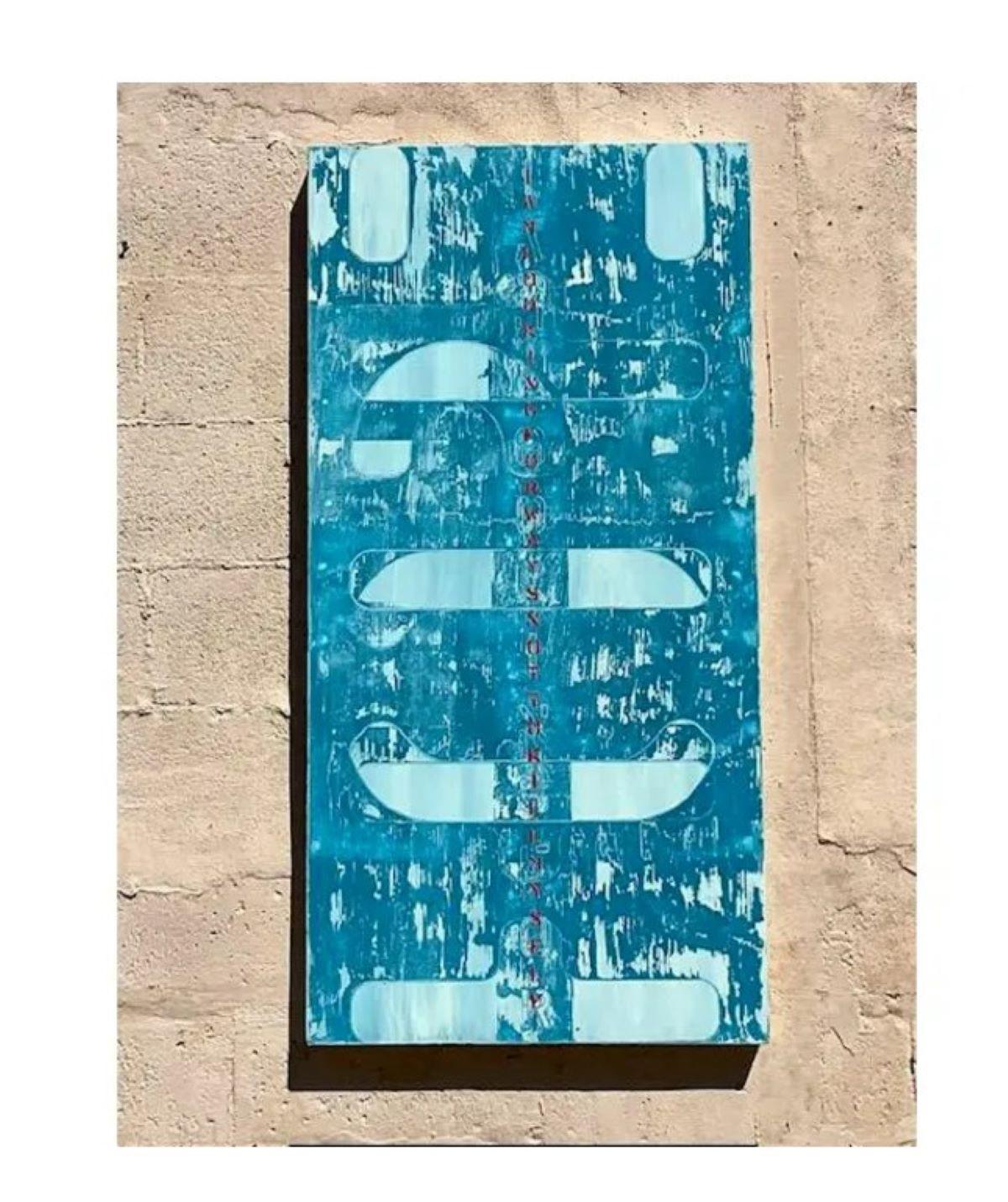 Vintage Contemporary Abstract Oil on Board - 2er-Set im Zustand „Gut“ im Angebot in west palm beach, FL