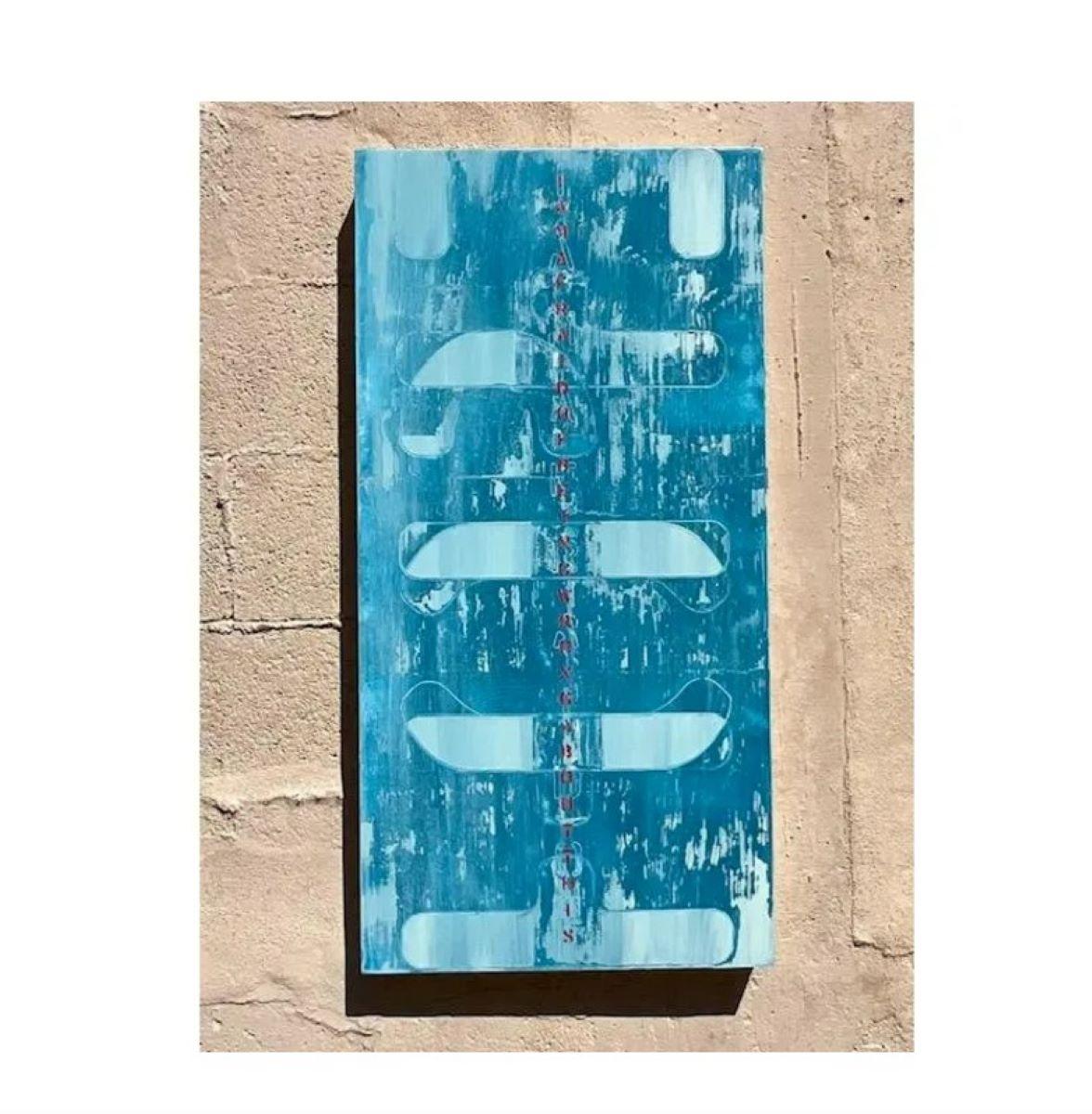 Vintage Contemporary Abstract Oil on Board - 2er-Set (Holz) im Angebot