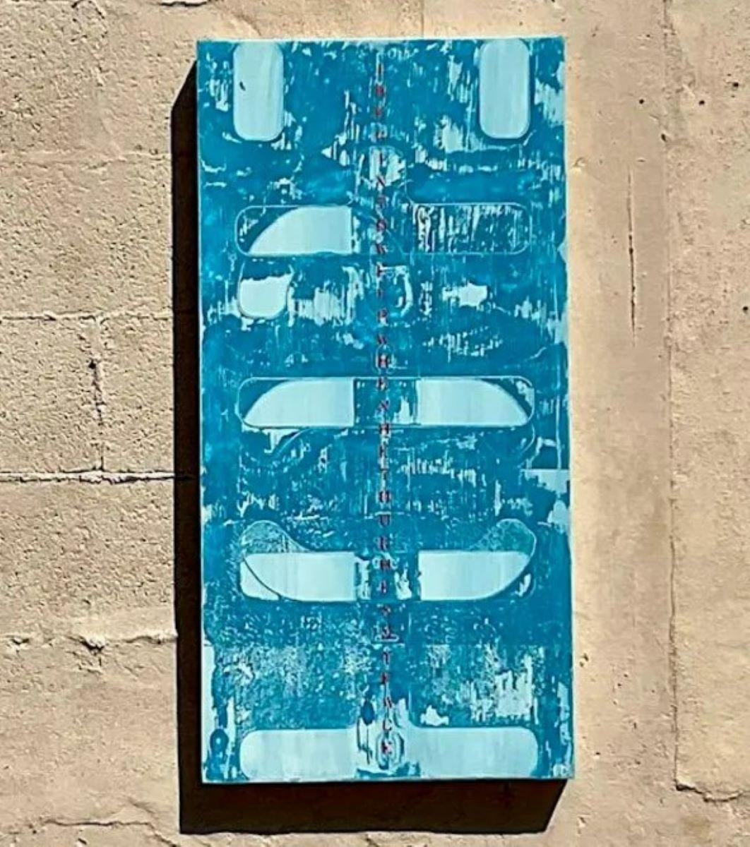 Vintage Contemporary Abstract Oil on Board - 2er-Set im Angebot 1
