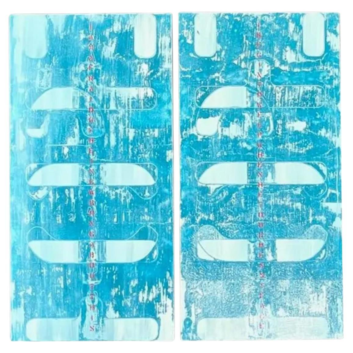 Vintage Contemporary Abstract Oil on Board - Set of 2
