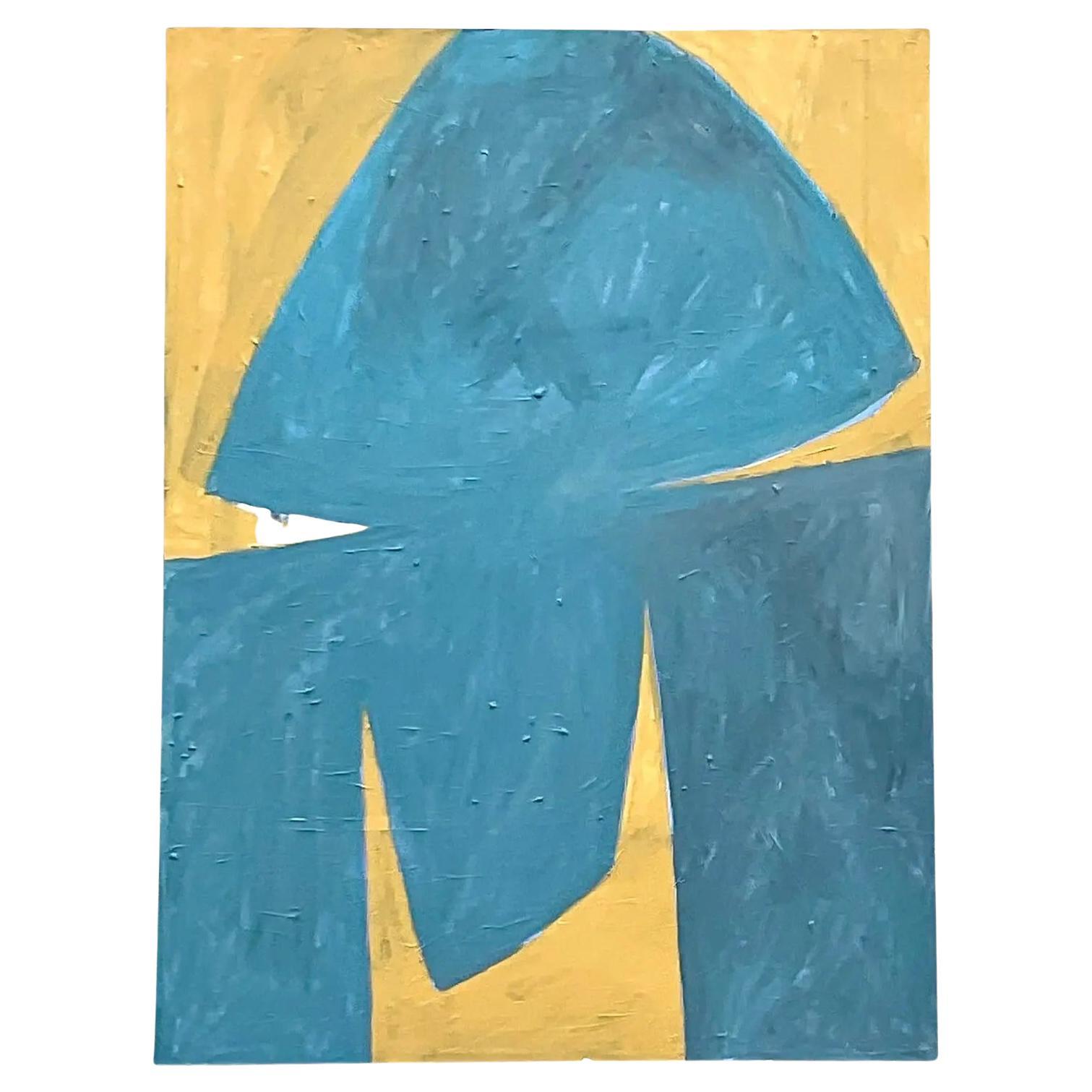 Vintage Mcm Abstract Original Oil Painting For Sale at 1stDibs