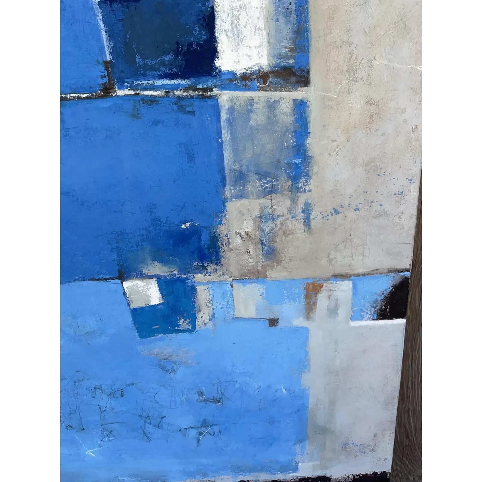 Vintage Contemporary Abstract Original Oil Painting Firmato Alvarez 08 in vendita 4