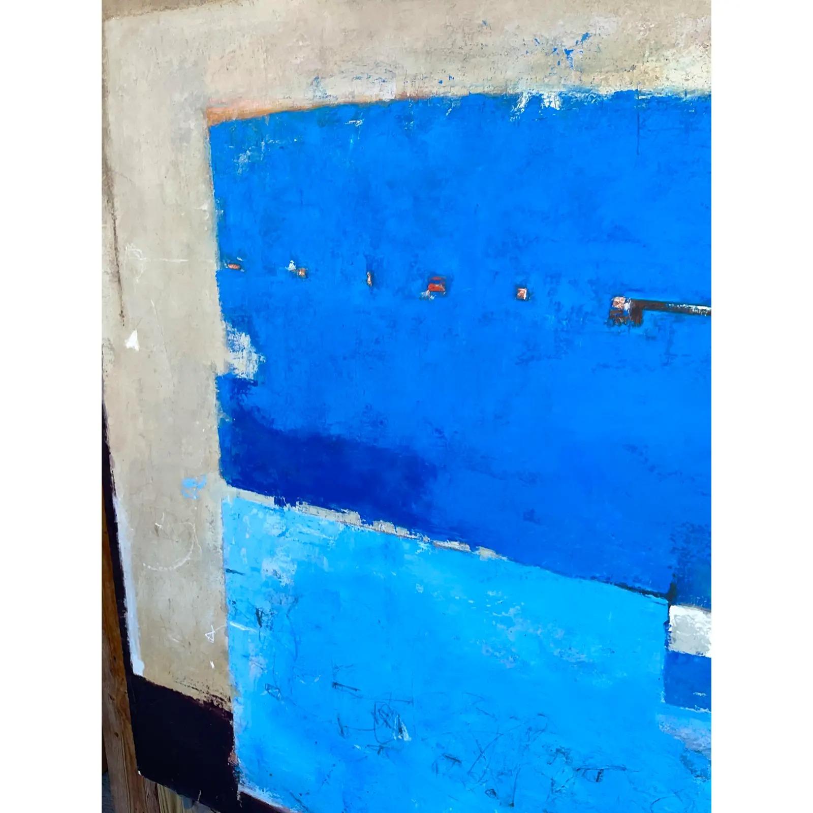 Vintage Contemporary Abstract Original Oil Painting Signed Alvarez 08 For Sale 5