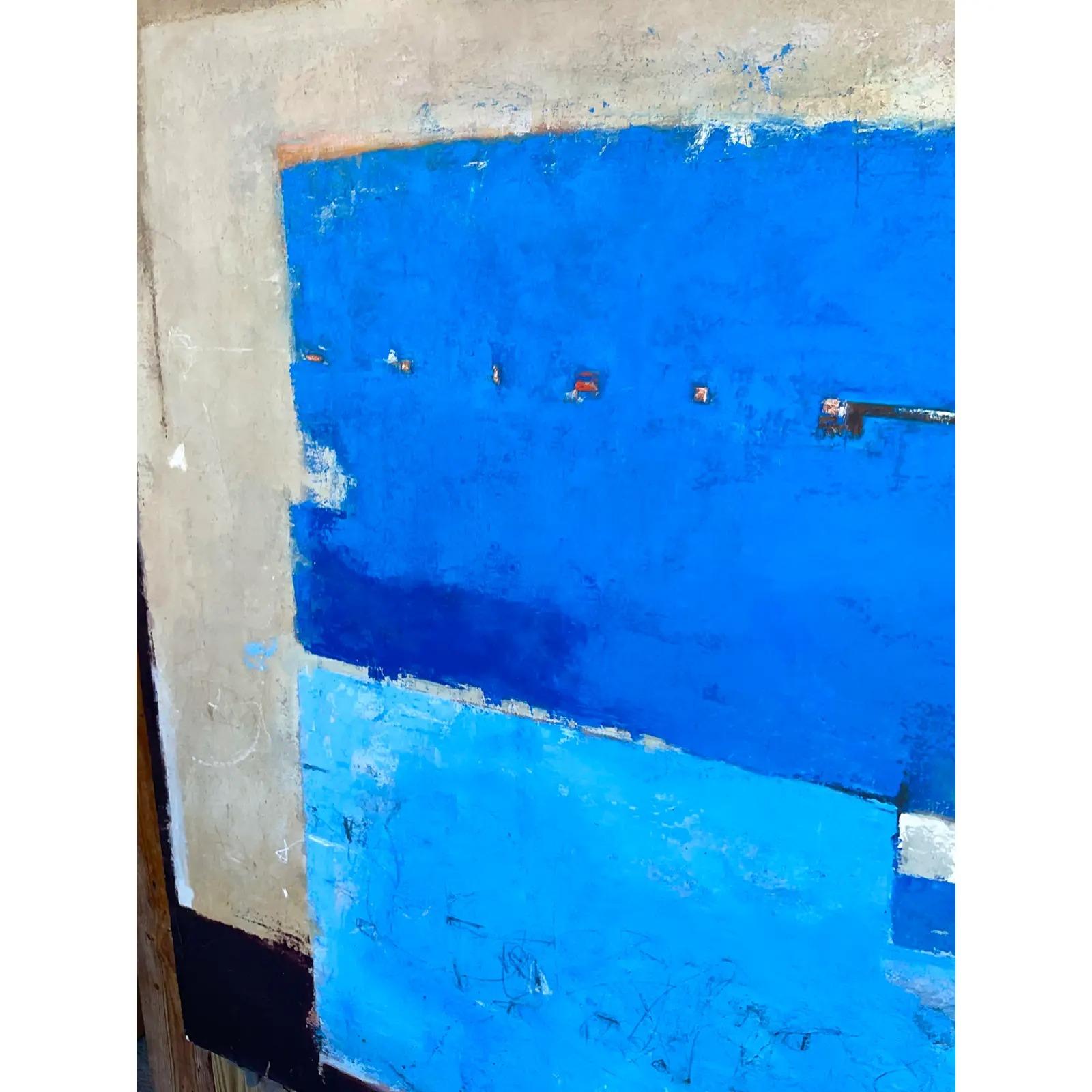 Vintage Contemporary Abstract Original Oil Painting Firmato Alvarez 08 in vendita 3