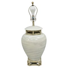 Vintage Contemporary Architectural Ginger Jar Ceramic Porcelain Table Lamp