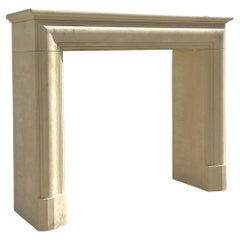 Vintage Contemporary Authentic Provence Bullnose Limestone Fireplace Surround