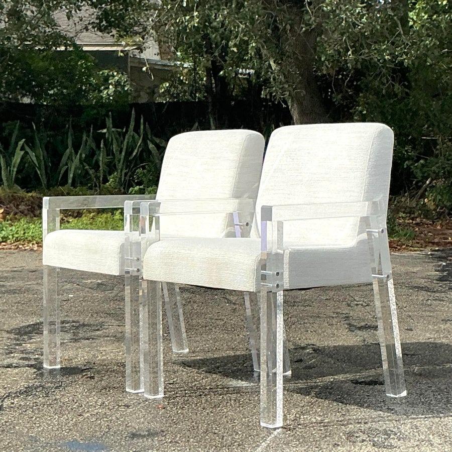 Mid-Century moderno Poltrone in lucite Bernhardt Contemporary d'epoca - una coppia in vendita