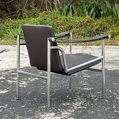 Vintage Contemporary Corbusier for Cassina Lc1 Leather and Chrome Lounge Chair