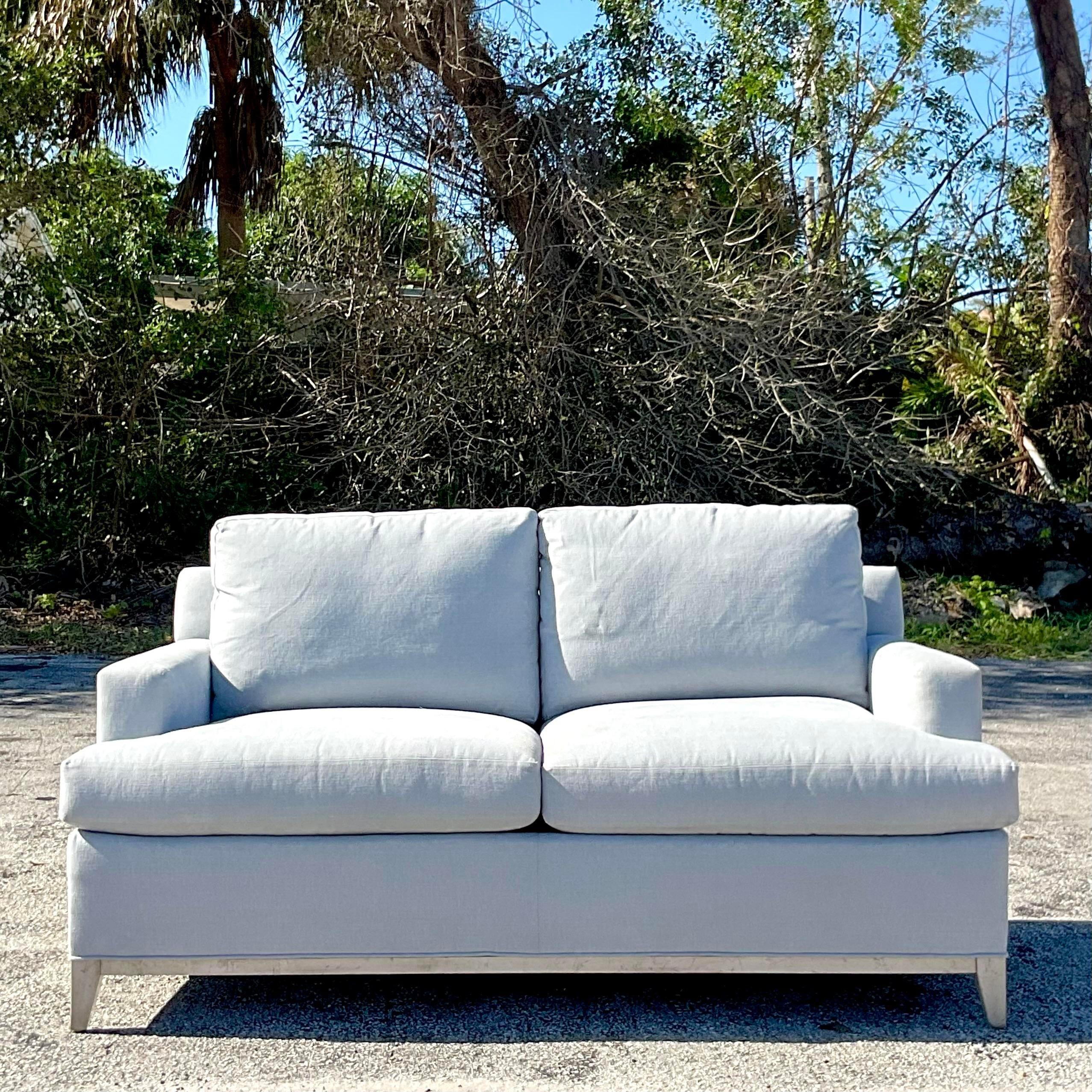 Upholstery Vintage Contemporary Costal Custom Sofa For Sale