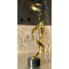 Vintage Contemporary Curtis Jere Brass Sculpture