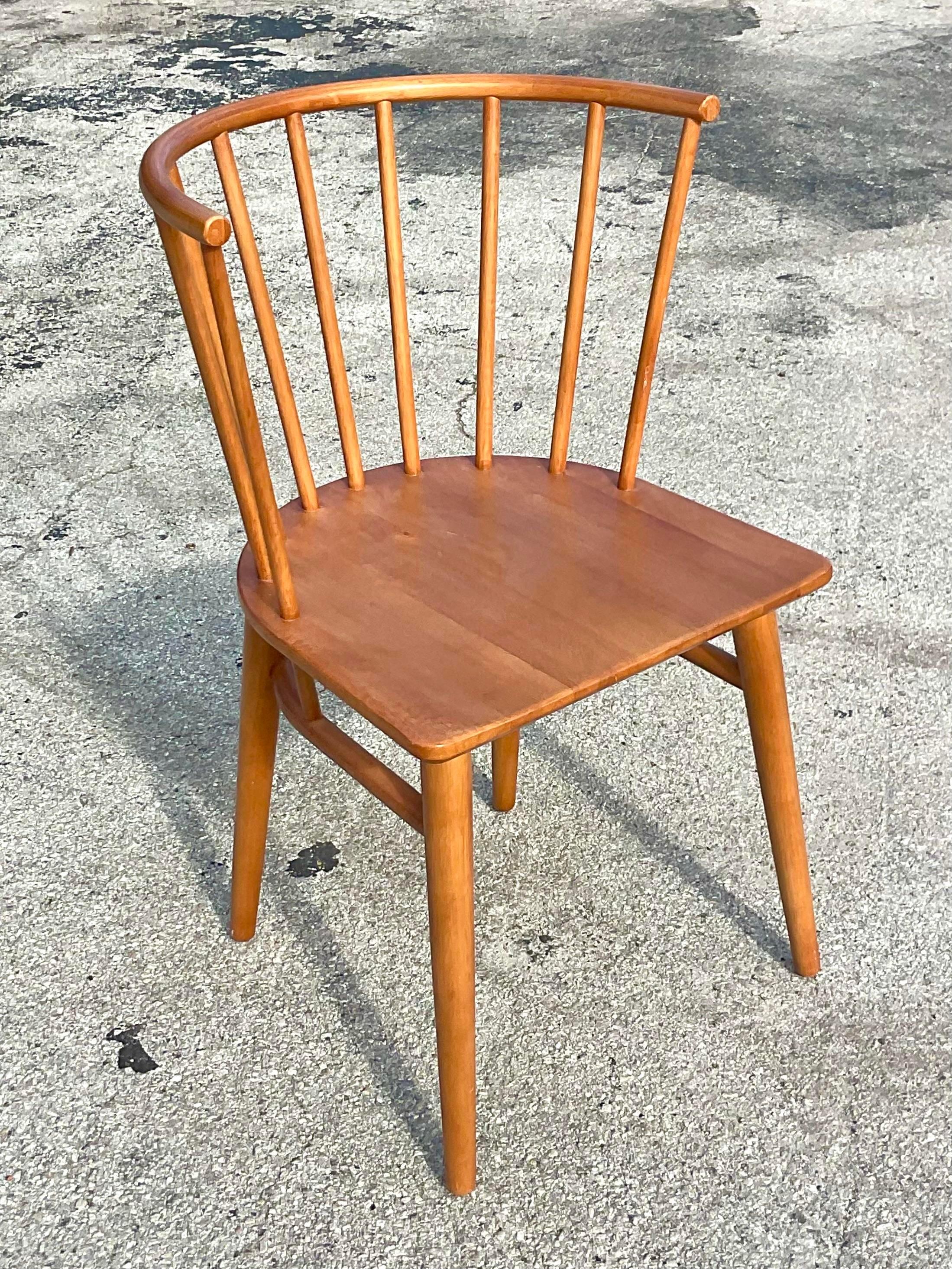 Vintage Contemporary Curved Back Chair In Good Condition For Sale In west palm beach, FL