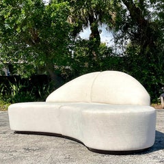 Vintage Contemporary Custom Built Biomorphic Boucle Sofa