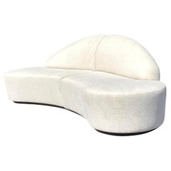 Retro Contemporary Custom Built Biomorphic Boucle Sofa