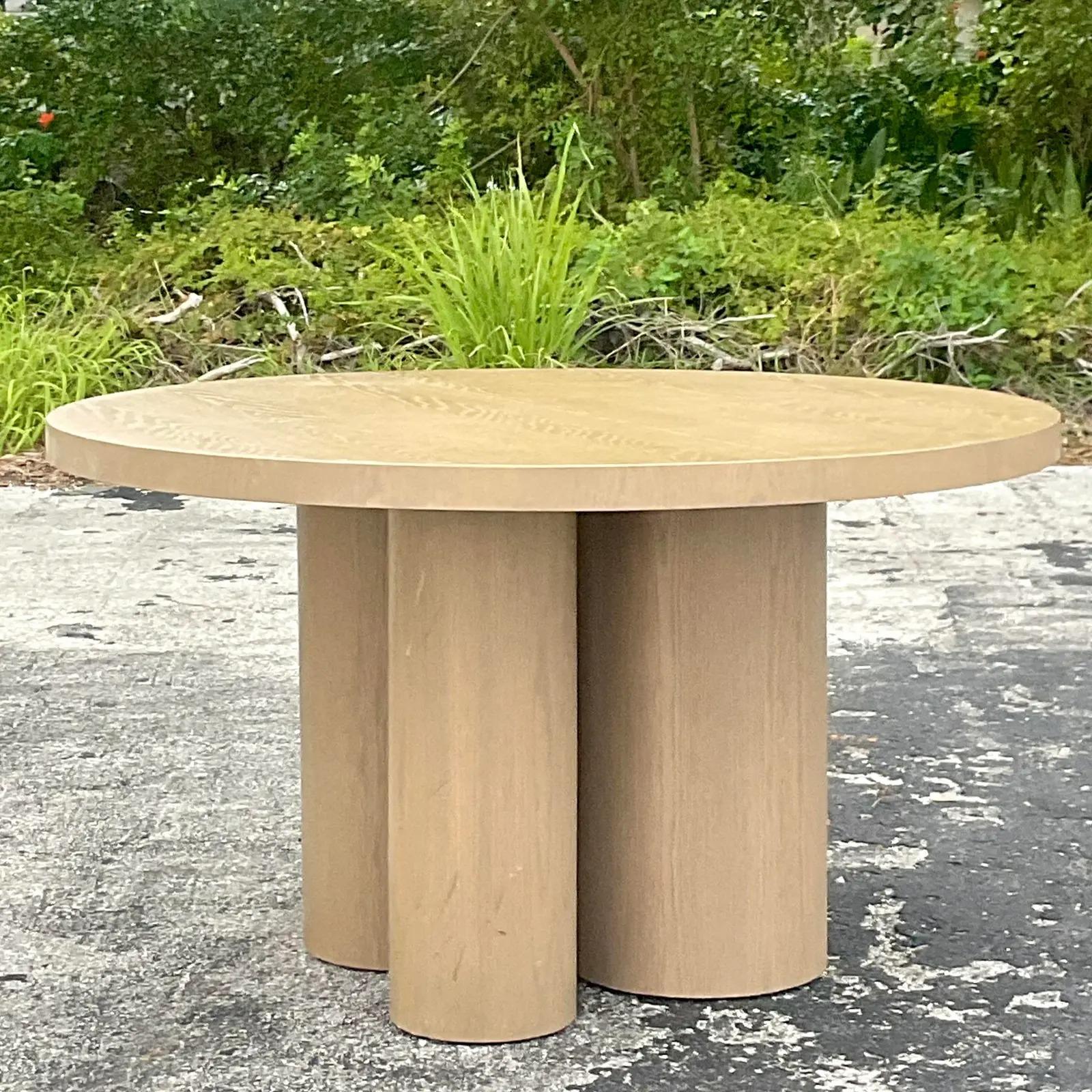 20th Century Vintage Contemporary Custom Cerused Dining Table For Sale