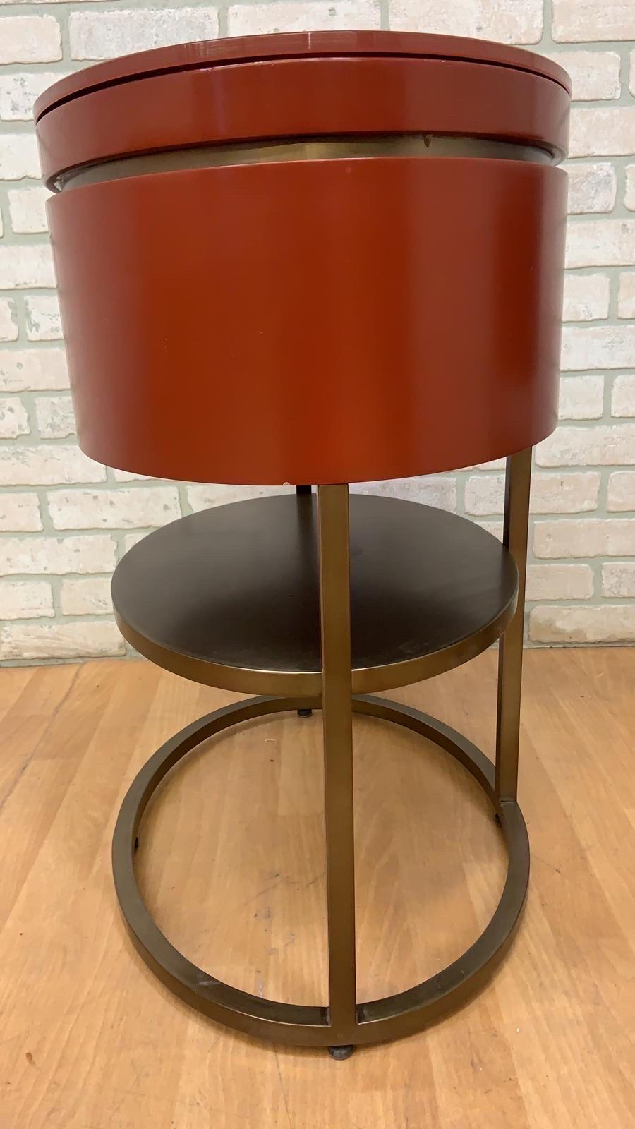 Post-Modern Vintage Contemporary Custom Designed Oval Side Table/Night-Stands - Pair For Sale