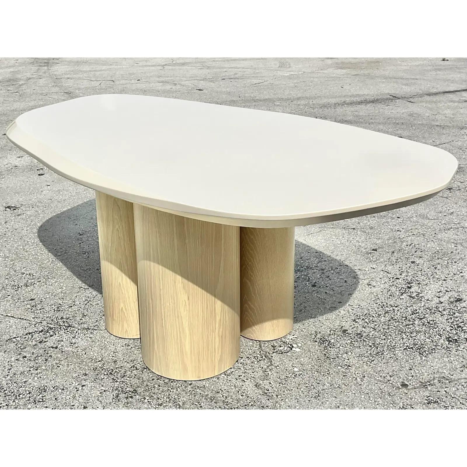 North American Vintage Contemporary Custom Faceted Dining Table