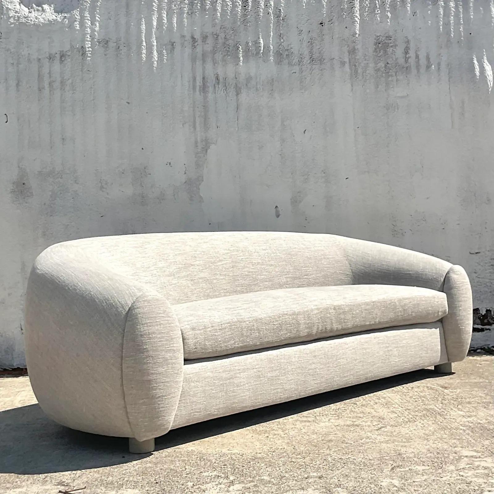 Vintage Contemporary Custom Ferrell Mittman “Hana” Sofa In Good Condition In West Palm Beach, FL