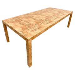 Vintage Contemporary Custom Scout Design Burl Dining Table