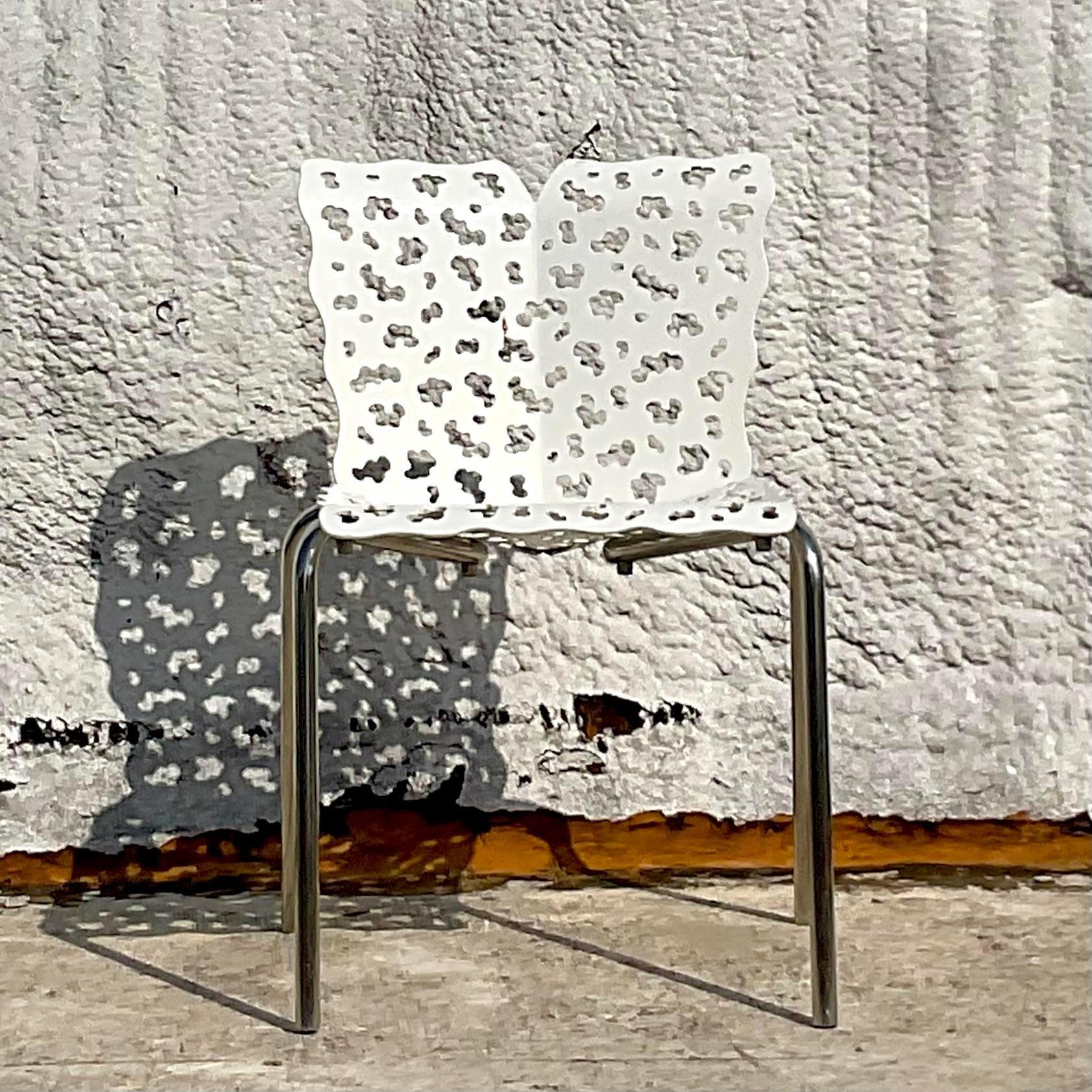 Américain Vintage Contemporary Cutout Topiary Chair After Richard Schultz en vente