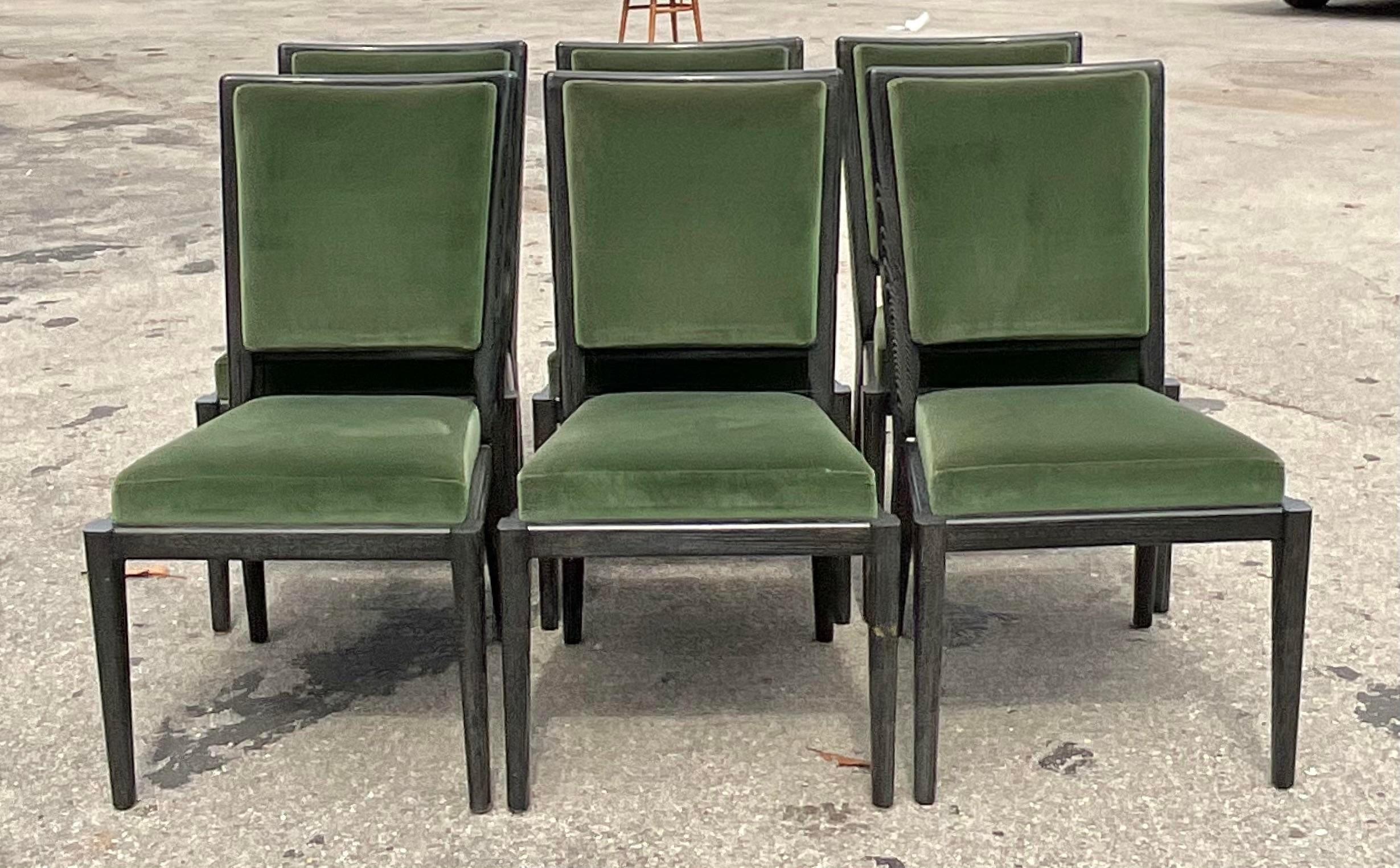 Vintage Contemporary David Iatesta Ash Wood “Avenue” Dining Chairs, Set of 6 2