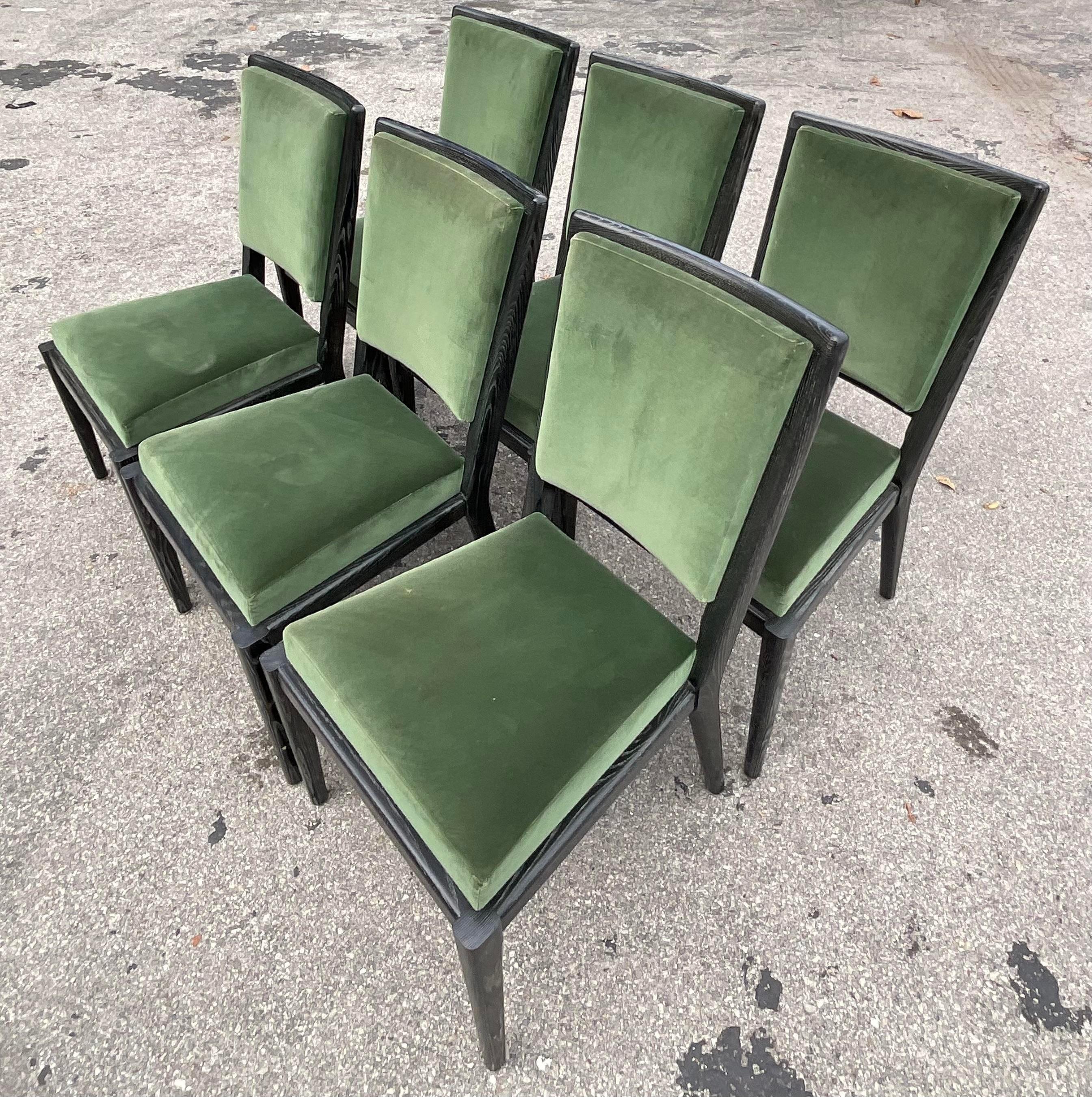 Vintage Contemporary David Iatesta Ash Wood “Avenue” Dining Chairs, Set of 6 3