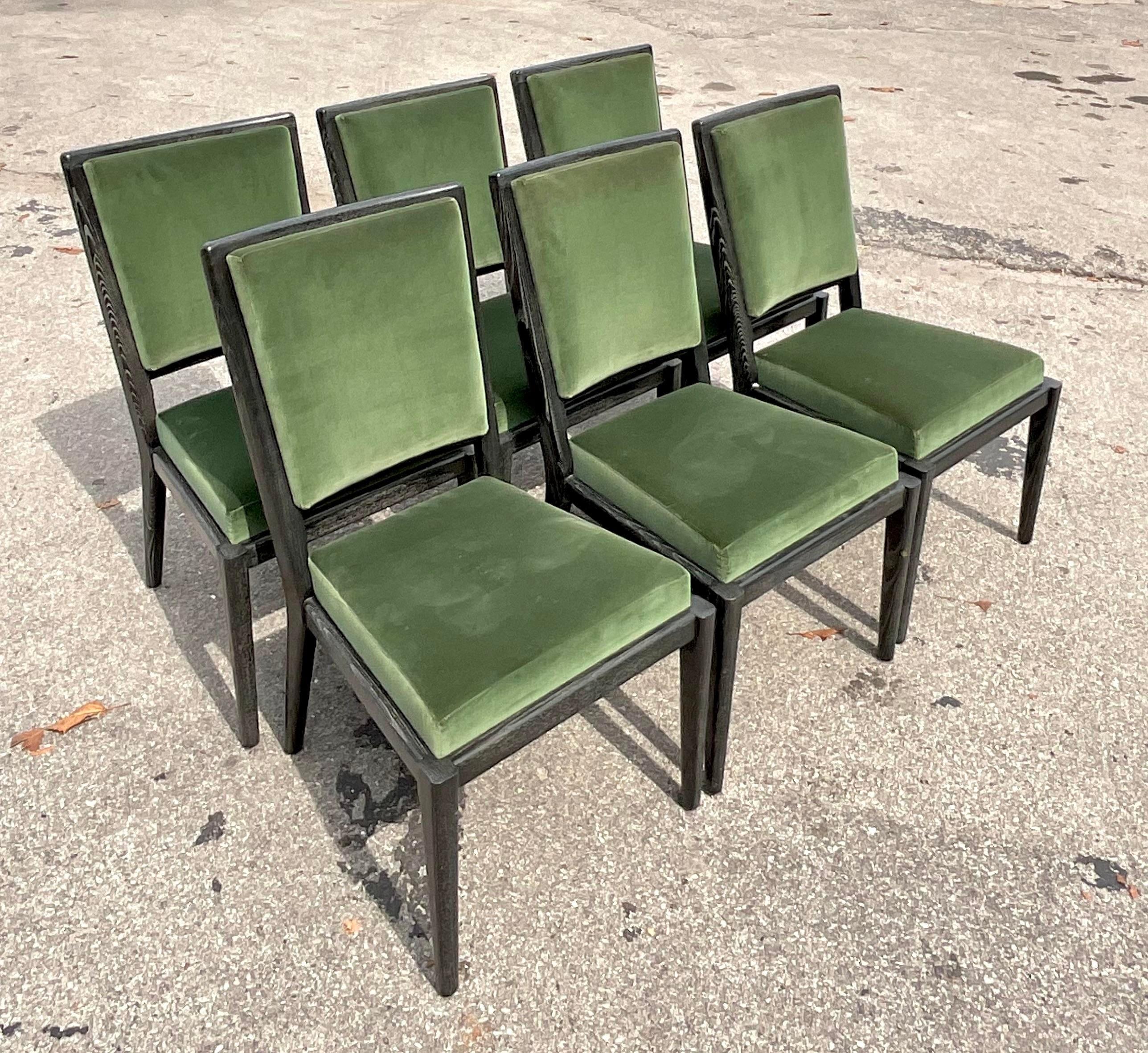 Vintage Contemporary David Iatesta Ash Wood “Avenue” Dining Chairs, Set of 6 4