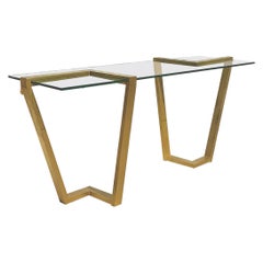 Vintage Contemporary Dia Brass Band Console Table